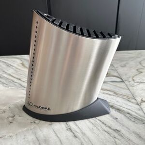 Global Cutlery Knife Block, Stainless Steel, 10 Slots